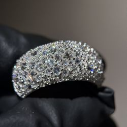 MOISSANITE DOME RING – HALF PAVÉ