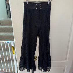 Velzera Black Lace Flare Pants