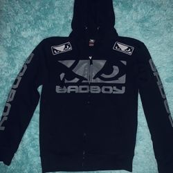 Bad Boy Pro Series USA Brazil Japan Black Hoodie Full Zip Jacket - Size XSmall 