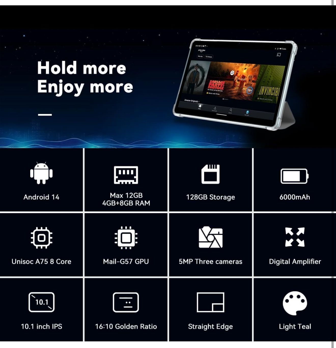 Android 14コアプロセッサ、12GB+128GBストレージ SVITOO