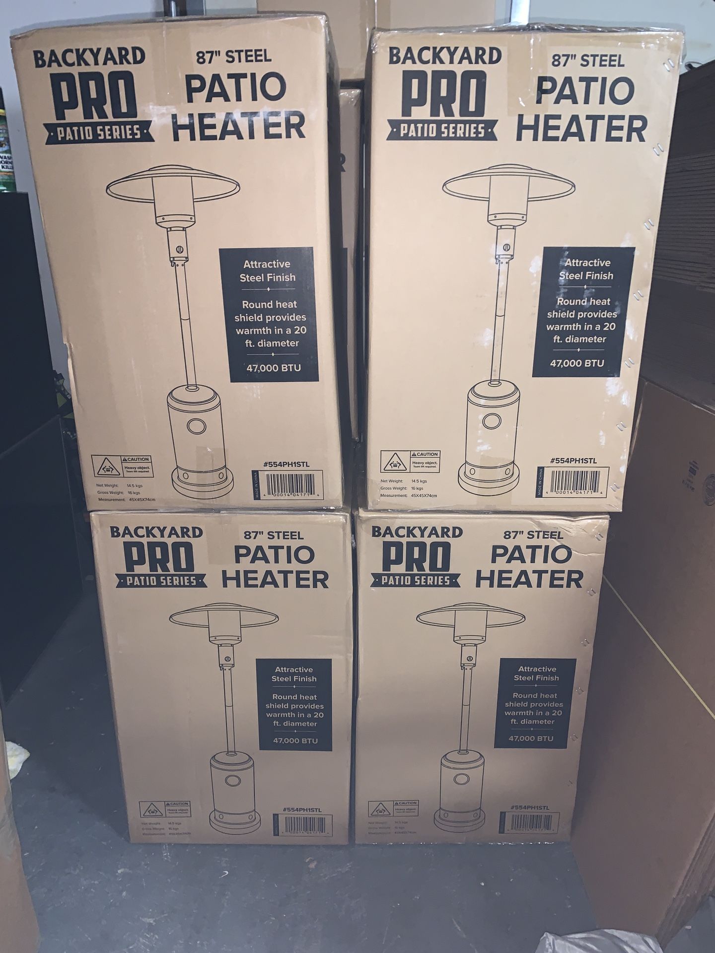 Patio Heater 47,000 BTU 87´ Backyard Pro Patio Series Steel Finish Patio furniture