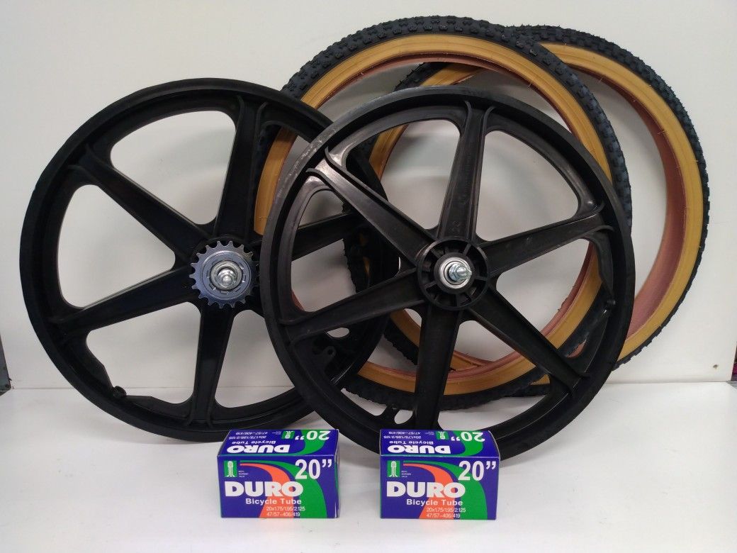 New BMX Mag Wheels Set 6 Spokes Bundle