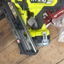 Ryobi 30 degree framing nailer with 4 amp battery and charger