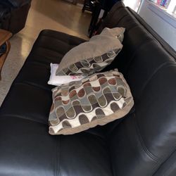 Black Leather Electric Futon 