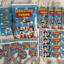 Toy Story Birthday Theme Party Labels Stickers Caprisun Water Chip Bags Krispies 