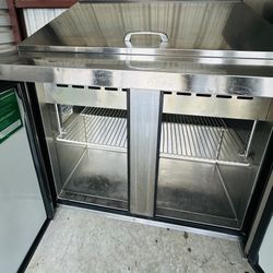 Beautiful Stainless Steel Mega Top Two Door Prep Cooler