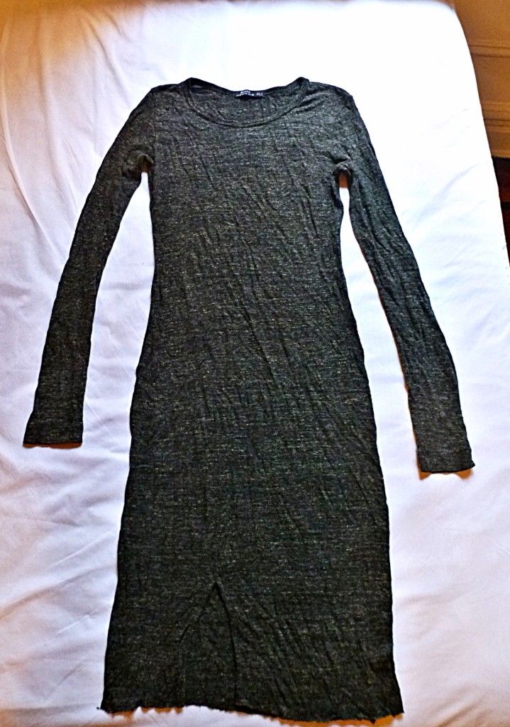 Bershka Knitted Midi Heathered Dress