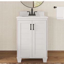 Allen + Roth Rigsby 24” Bathroom Vanity – White – Fully Assembled