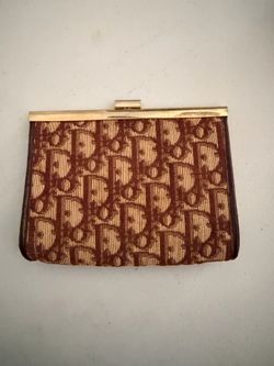 Christian Dior Vintage Oblique Monogram Canvas Coin Purse in Brown and Tan