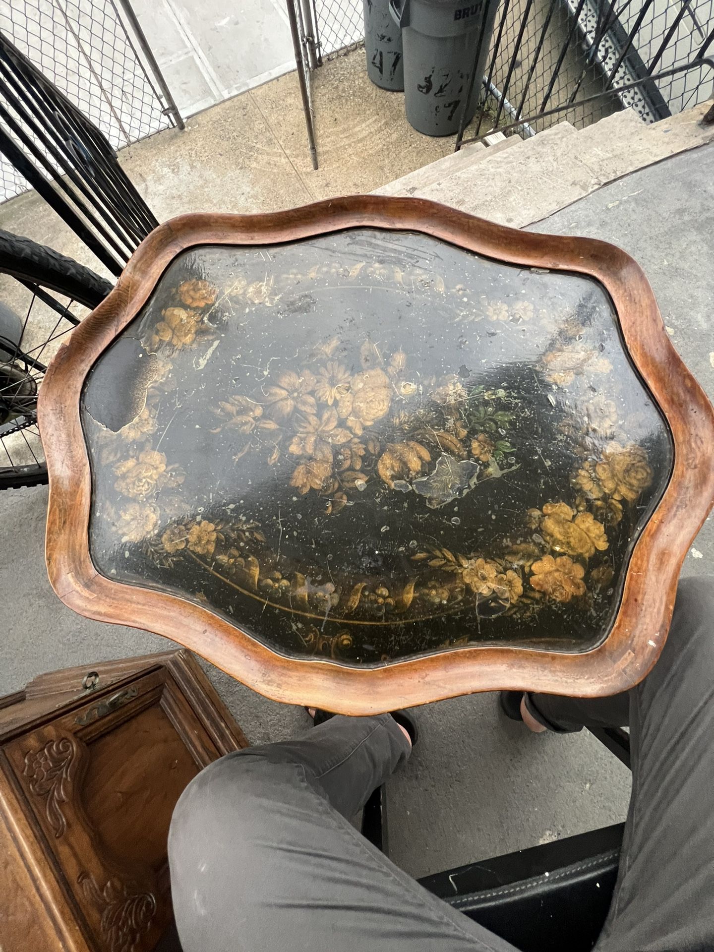 Vintage Late 19th Century Tole Tray Table