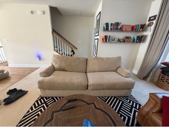 Modern Beige Sofa – Very Comfortable – Pickup by August 4