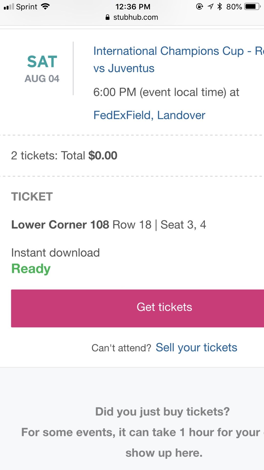 Soccer game this Saturday need to sell ASAP!!!!!
