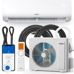 12K BTU 115V Ductless Inverter Mini-Split Air Conditioner A/C Heating Heater System Wi-Fi 16ft Copper Line Set 
