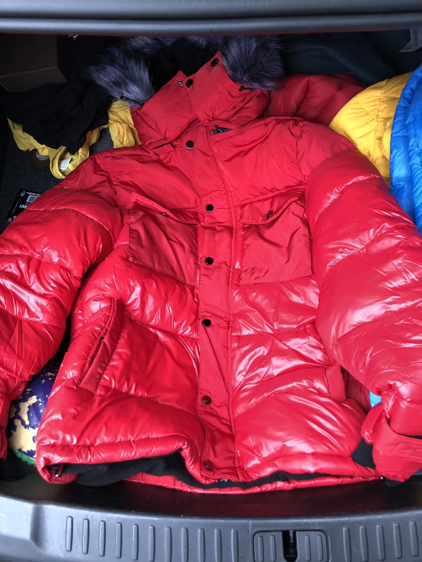 ASOS RED PUFFER JACKET