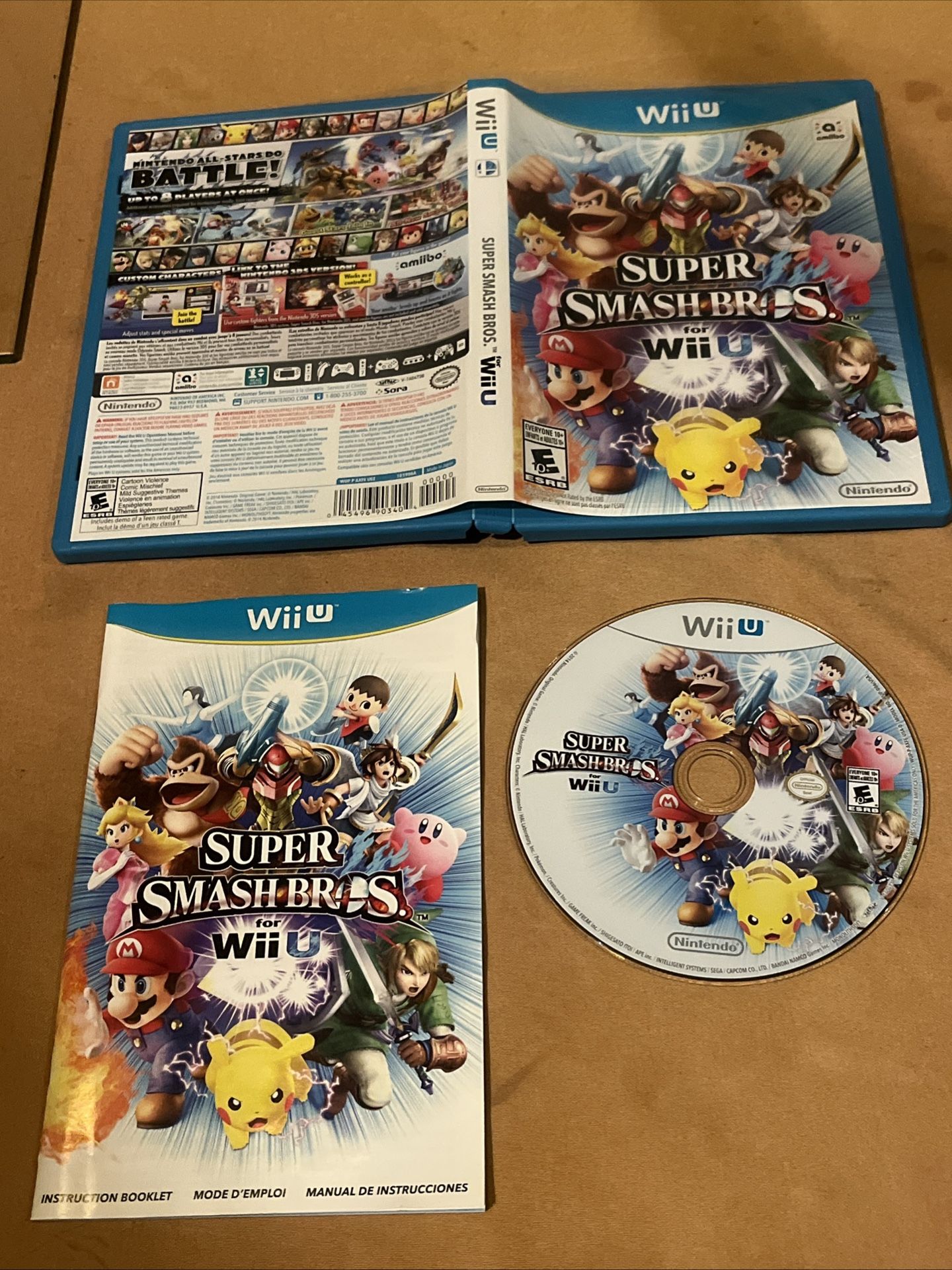 Super Smash Bros. For Wii U (Nintendo Wii U, 2014) Complete W/ Manual Tested