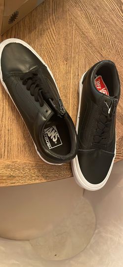 VANS UltraCush Black Leather Men's Sneakers US 7, Zipper, Lace Up, Style 721454