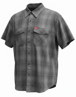 Dixxon Flannel Co Alloy Bamboo Short Sleeve Shirt Mens XL Gray Black Plaid