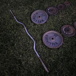 Curl Bar And Weights