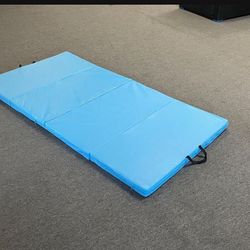 New Blue 3’x6’x2” 4 Fold Gymnastics Mat Exercise Tumbling Gym Mat 