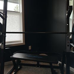 Bench/Squat Rack With Olympic Bar 