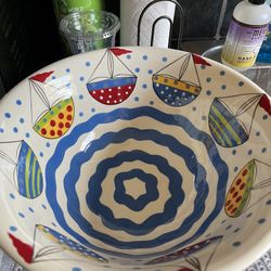 Sailboat Ceramic Bowl- Large