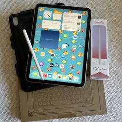 Apple iPad 10th Generation (2022) 64GB with stylus pen,  Keyboard and case 