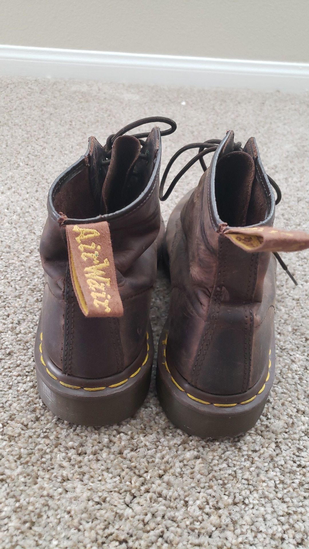 Vintage Mens 90s Doc Martens Brown Leather Boots 9.5 for Sale in ...