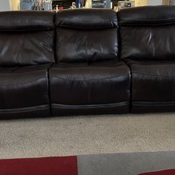 Leather Power Reclining Couch And Recliner Chair 