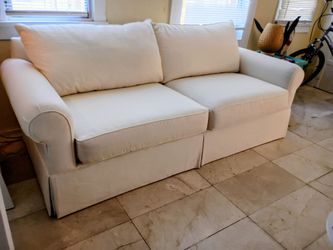 XL White Loveseat Sofa