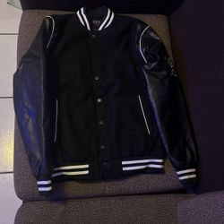 Black and White Varsity Jacket (Boohooman) Small 