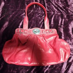 Lightly Used Medium Size Hot Pink Leather Coach!!