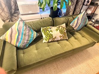 Green Velvet Tufted Sofa