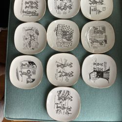 1950s Olsen Designed Risqué Bunny Plates