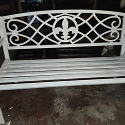 Style Selections Fleur-de-lis 50.4-in W x 35-in H Steel Garden Bench