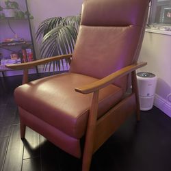 Caramel Faux Leather Recliner