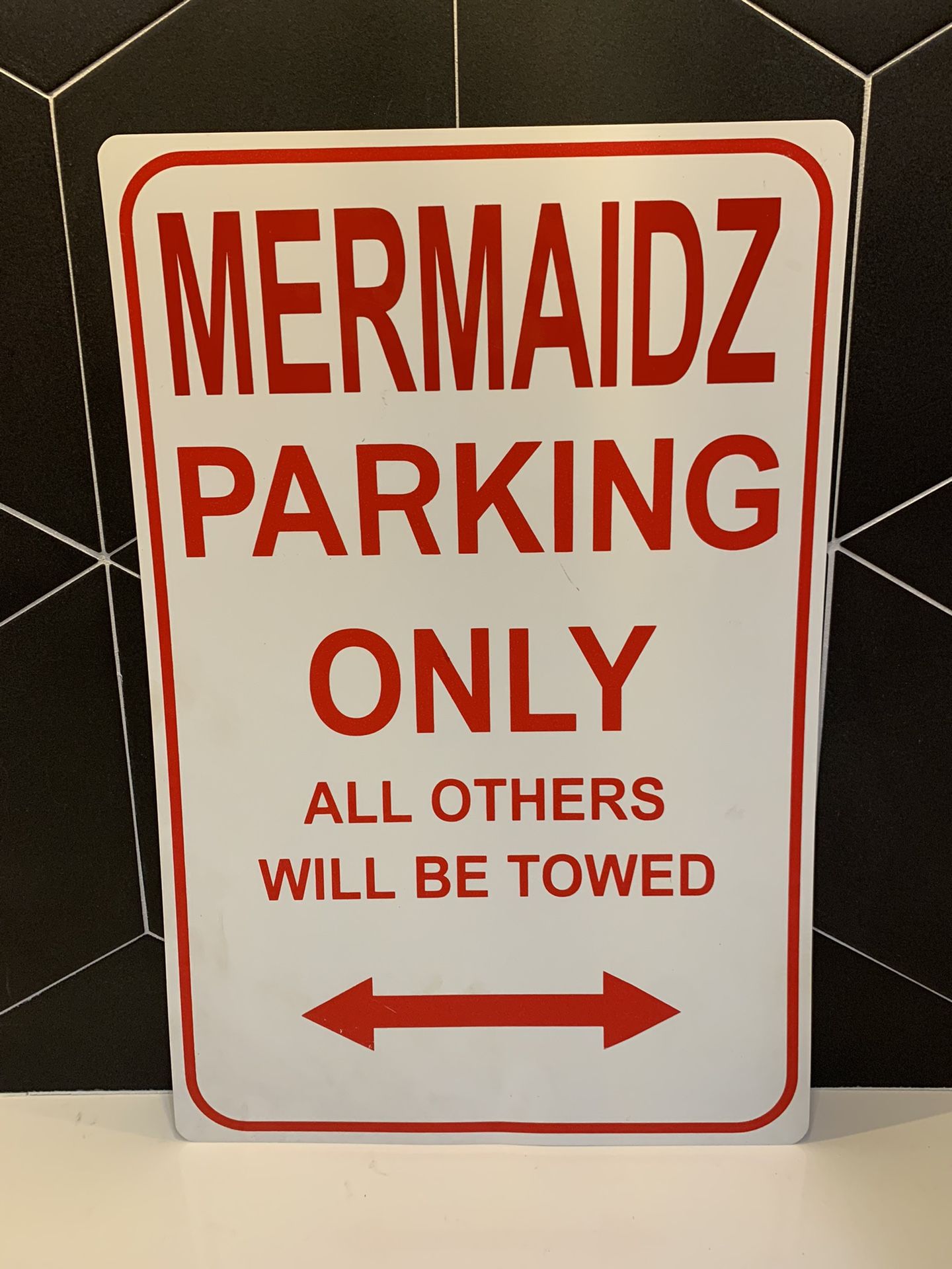 Mermaid Parking Only Plastic Sign