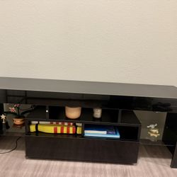 Modern TV Stand with LED Color-Changing Lights – Great Condition