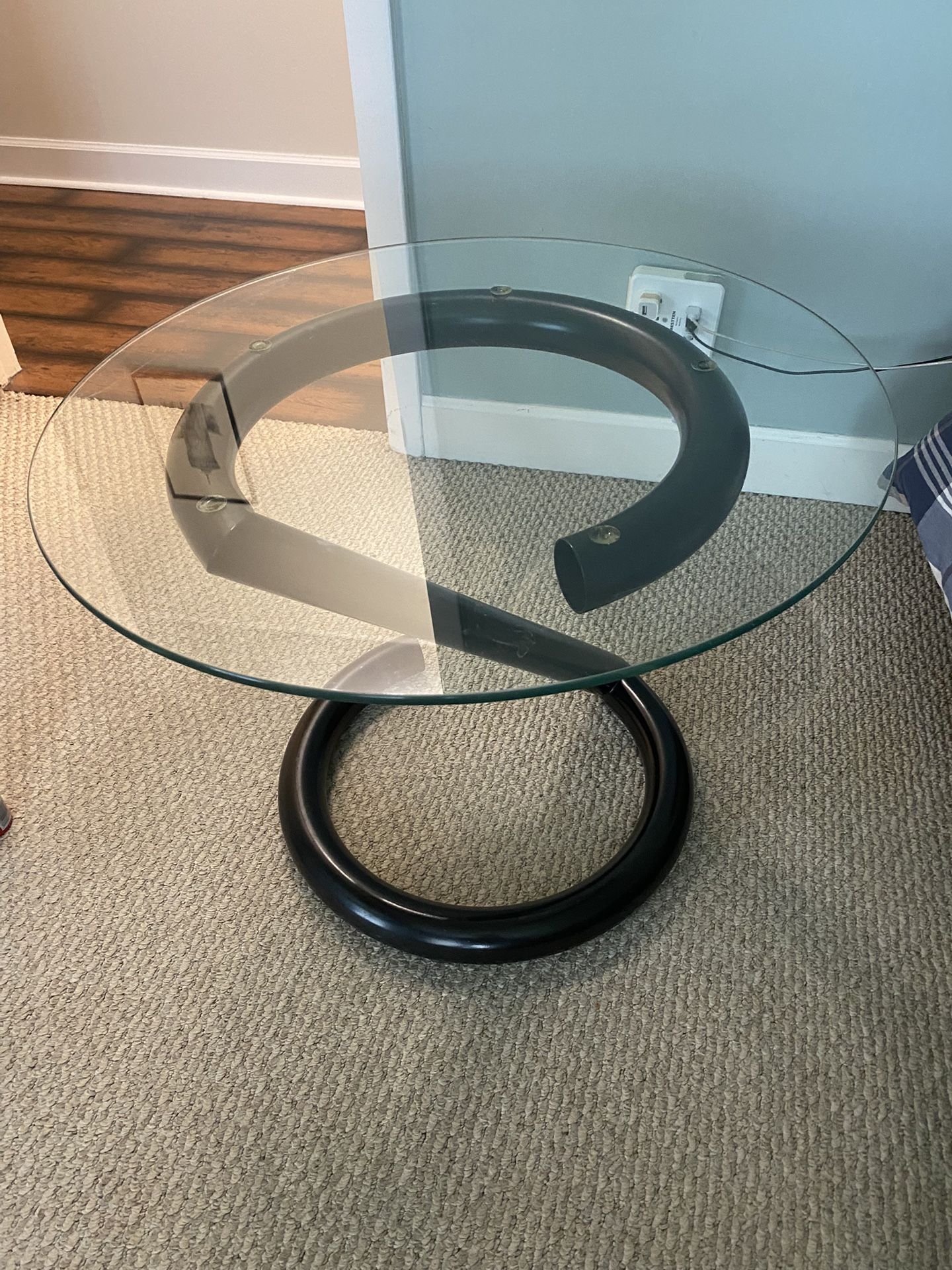 Modern Glass & Metal Accent Table β 25β Round