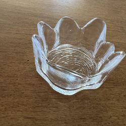 Scandinavian Vintage Art Glass Tea light Holder 