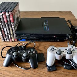 Sony PlayStation 2 PS2 Fat Console Black System Bundle - Tested