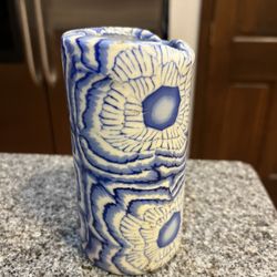 Blue And White Pattern Candle 