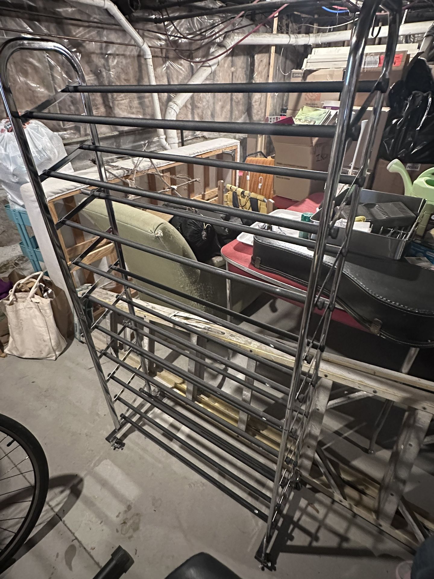 Multi Tier Metal Rolling Shoe Rack