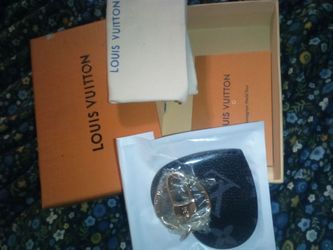 Louis Vuitton leather heart keychain charm