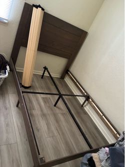 Wooden full size bed frame