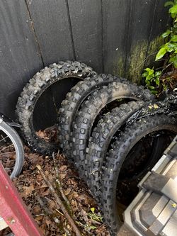 Dirtbike Rear And Front Tires And Silencer