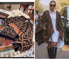Fendi FF Monogram Poncho Wrap
