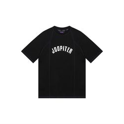 Team Wang Black Short-Sleeved T-Shirt With Contrasting Stitching 