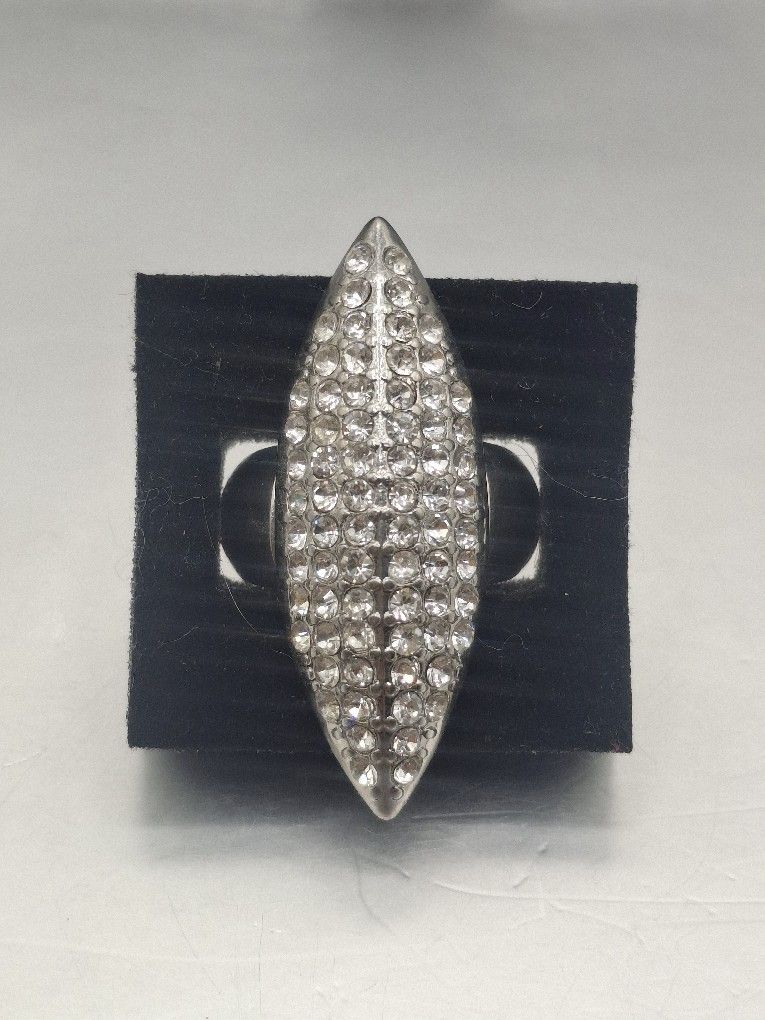 Rhinestone Oval Stretchable Ring