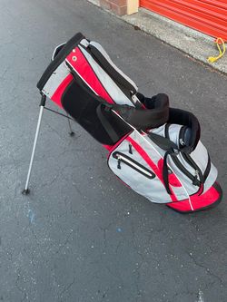 Golf Stand Bag Red Gray Black