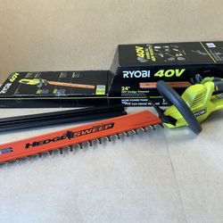 RYOBI RY40HG01B 40V 24 in. Cordless Battery Hedge Trimmer (Tool Only)